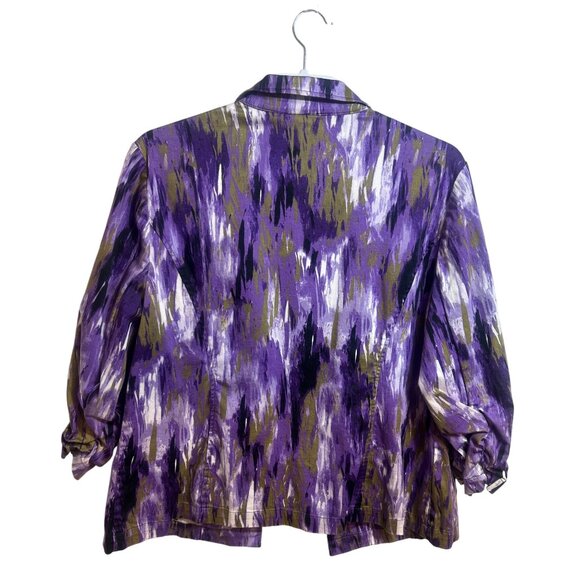 Chico’s Abstract Open Jacket Purple Size 3 Large NWOT - Picture 4 of 5